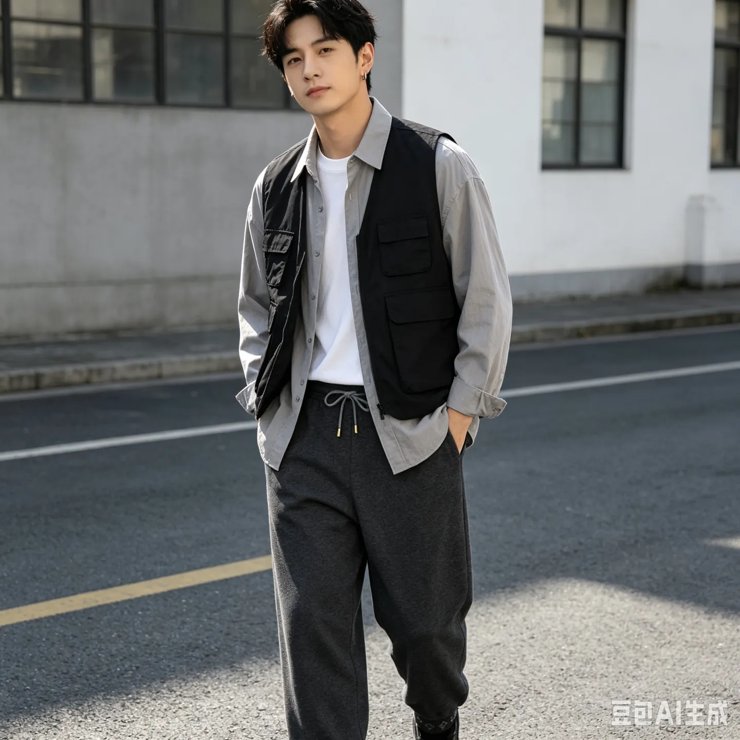 Louis Vuitton/Louis Vuitton jacquard threaded woolen legged trousers